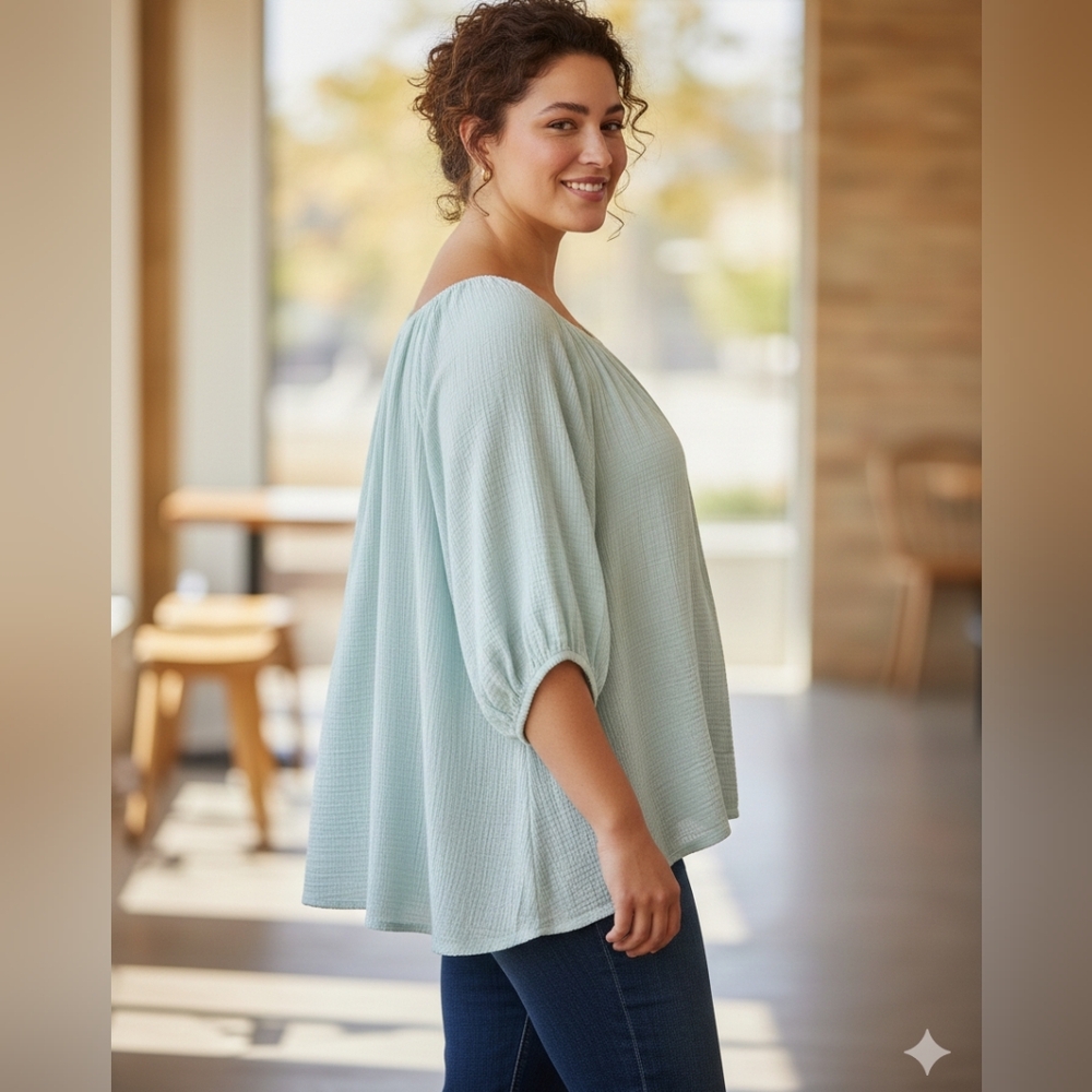 NWT Ava & Viv Gauzy Top - Picture 2 of 6